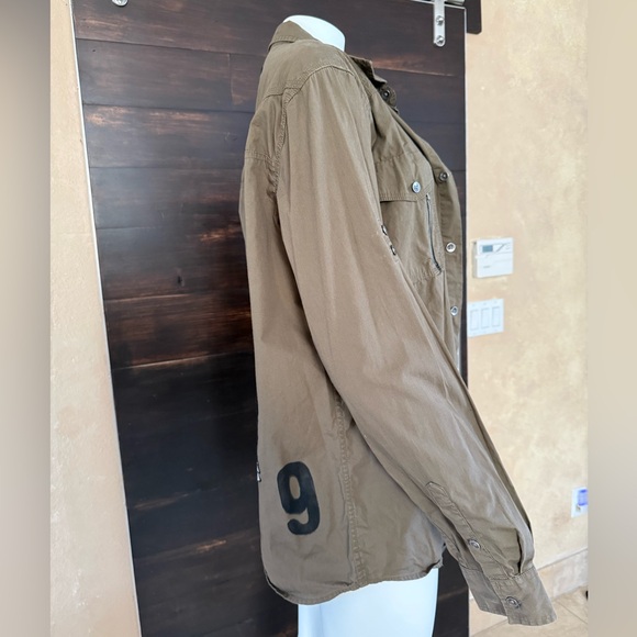 Upcycled Marc Ecko Skull Shacket - Green, Size Men's M - Picture 11 of 13